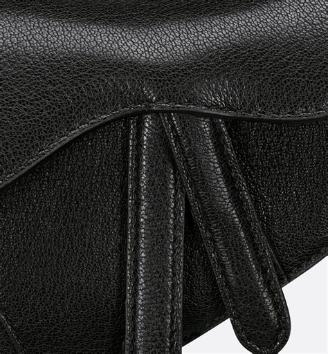 dior goatskin|Saddle Micro Bag with Strap Black Goatskin .